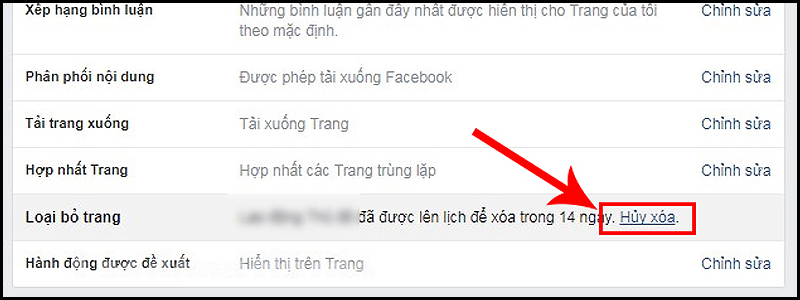 Chọn Hủy xóa trong mục Loại bỏ trang